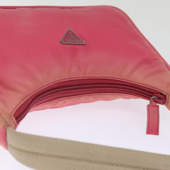 PRADA Hand Bag Nylon Pink Auth 77341