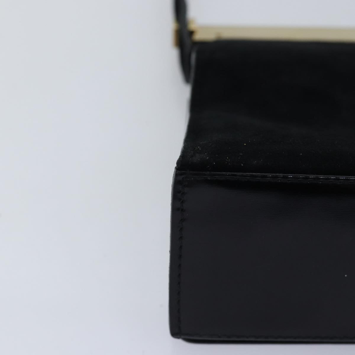 GUCCI Hand Bag Suede Black 001 2058 1928 0 Auth 77342