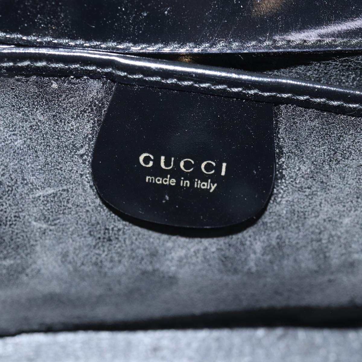 GUCCI Hand Bag Suede Black 001 2058 1928 0 Auth 77342