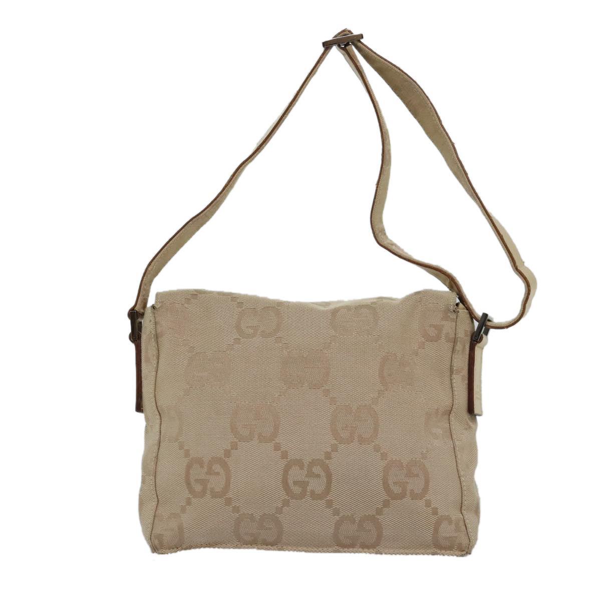 GUCCI GG Canvas Shoulder Bag Beige 001 3807 3444 Auth 77343