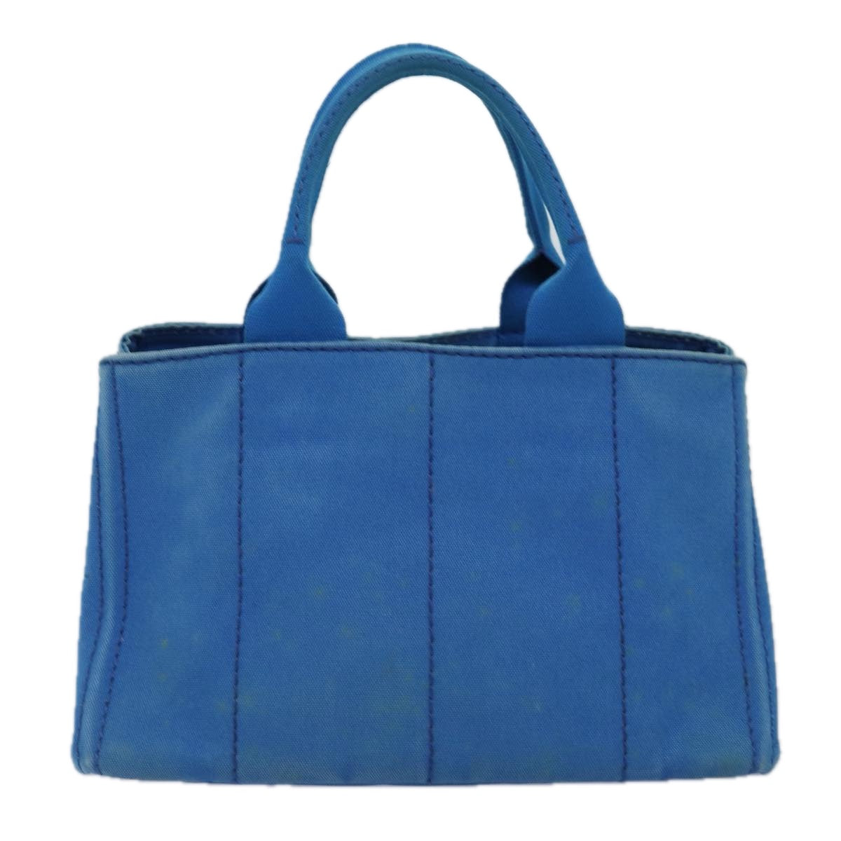 PRADA Canapa MM Hand Bag Canvas Blue Auth 77361 - 0