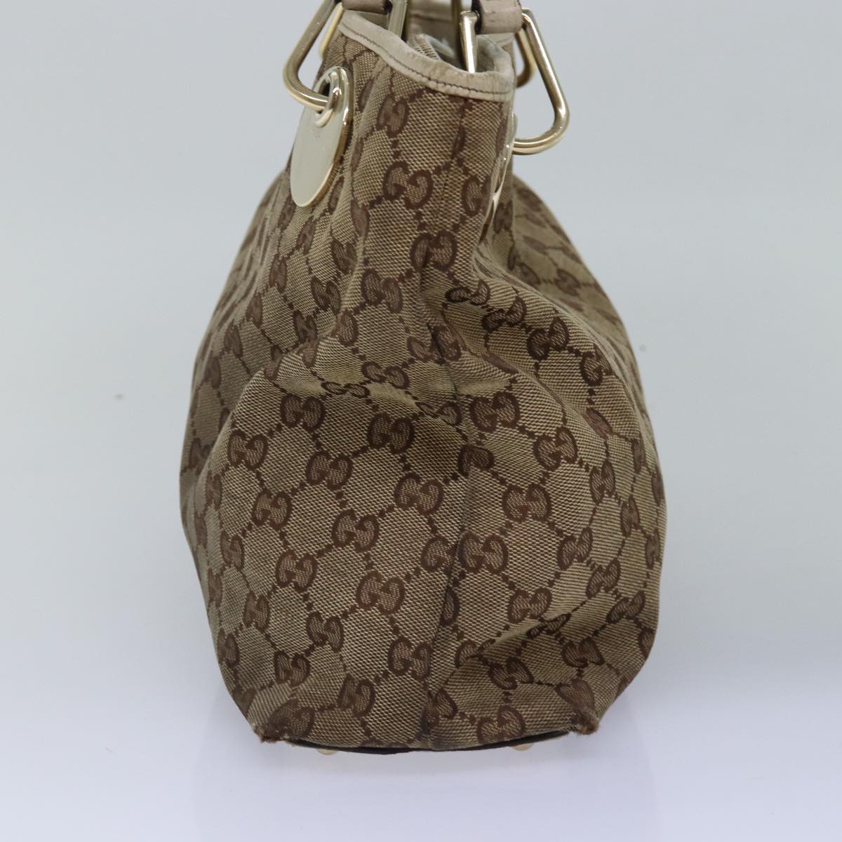 GUCCI GG Canvas Shoulder Bag Beige 120837 Auth 77373