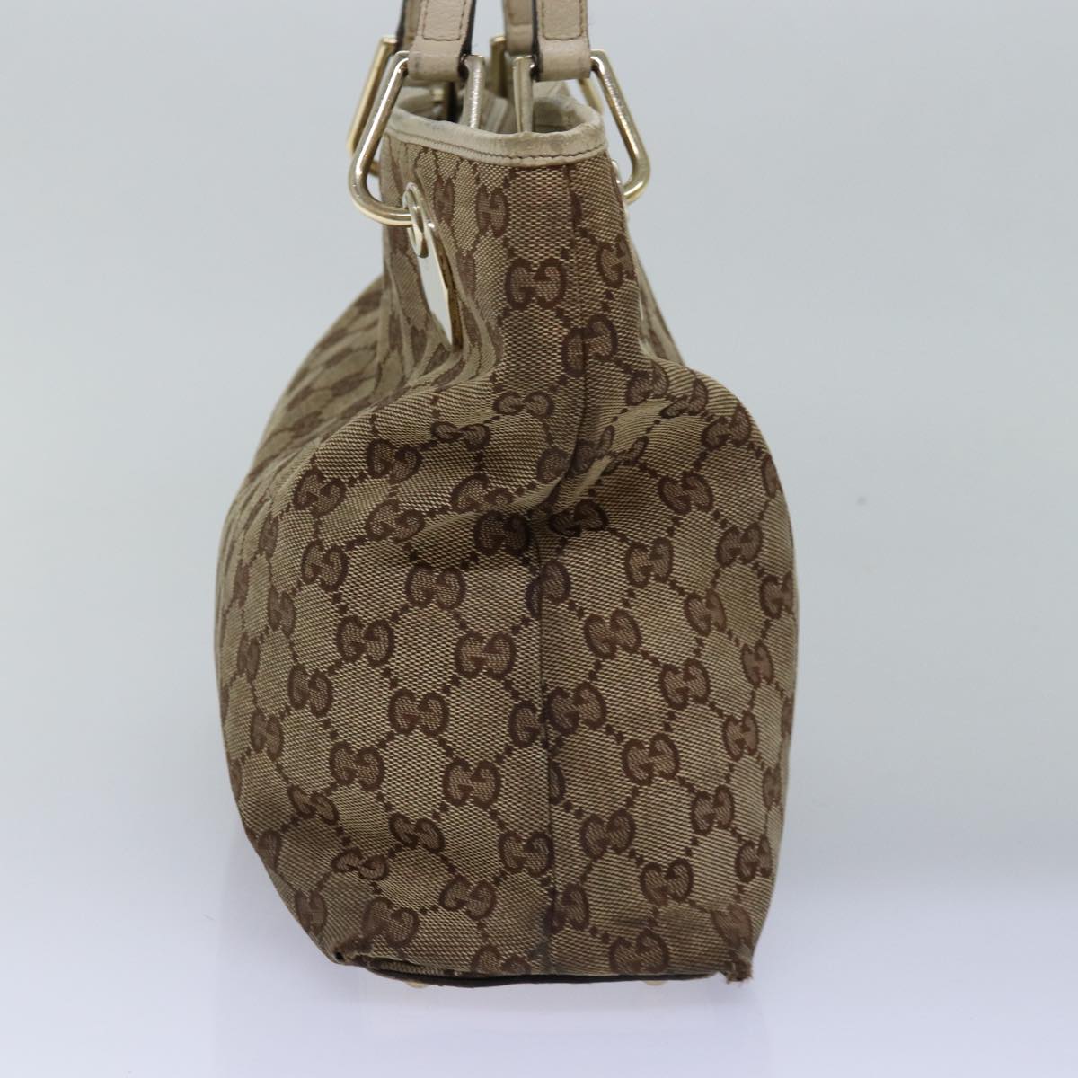 GUCCI GG Canvas Shoulder Bag Beige 120837 Auth 77373