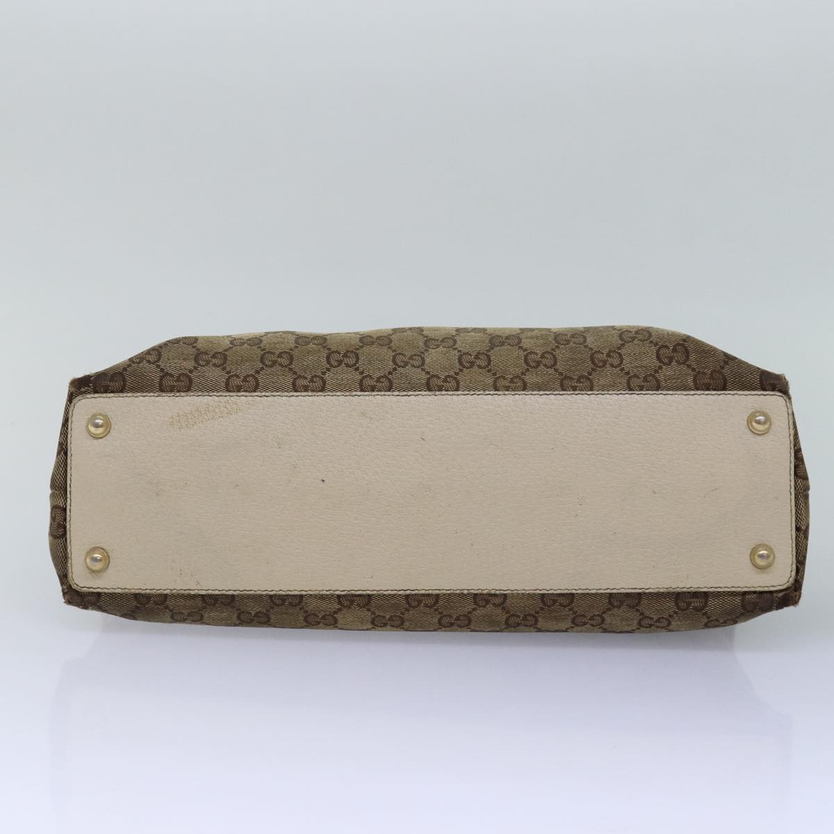 GUCCI GG Canvas Shoulder Bag Beige 120837 Auth 77373