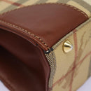 Burberrys Nova Check Hand Bag PVC 2way Beige Auth 77376-12