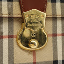 Burberrys Nova Check Hand Bag PVC 2way Beige Auth 77376-15