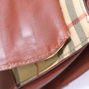 Burberrys Nova Check Hand Bag PVC 2way Beige Auth 77376-17