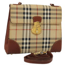 Burberry Nova Check Handtasche PVC 2-Wege Beige Auth 77376-1