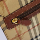 Burberrys Nova Check Hand Bag PVC 2way Beige Auth 77376-26