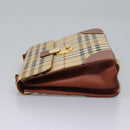 Burberrys Nova Check Hand Bag PVC 2way Beige Auth 77376-4