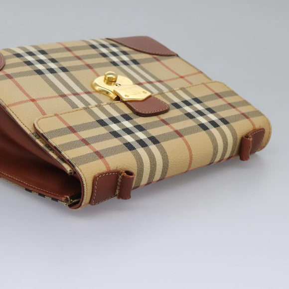 Burberry Nova Check Handtasche PVC 2-Wege Beige Auth 77376
