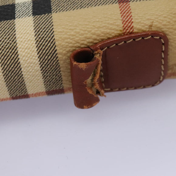 Burberrys Nova Check Hand Bag PVC 2way Beige Auth 77376