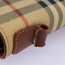 Burberrys Nova Check Hand Bag PVC 2way Beige Auth 77376-8