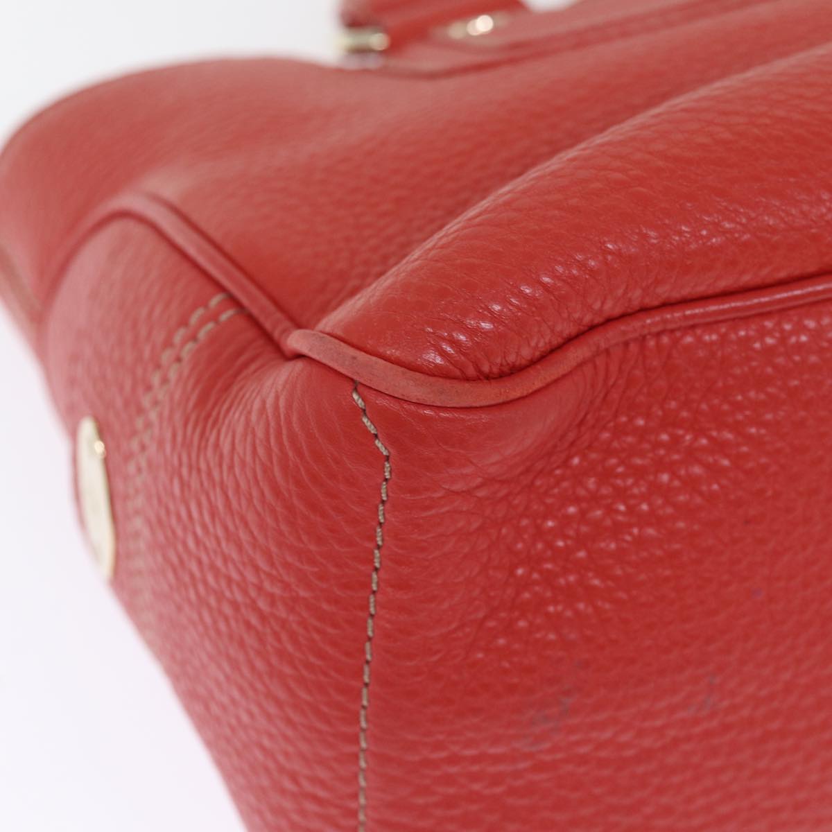 CELINE Hand Bag Leather Red Auth 77382