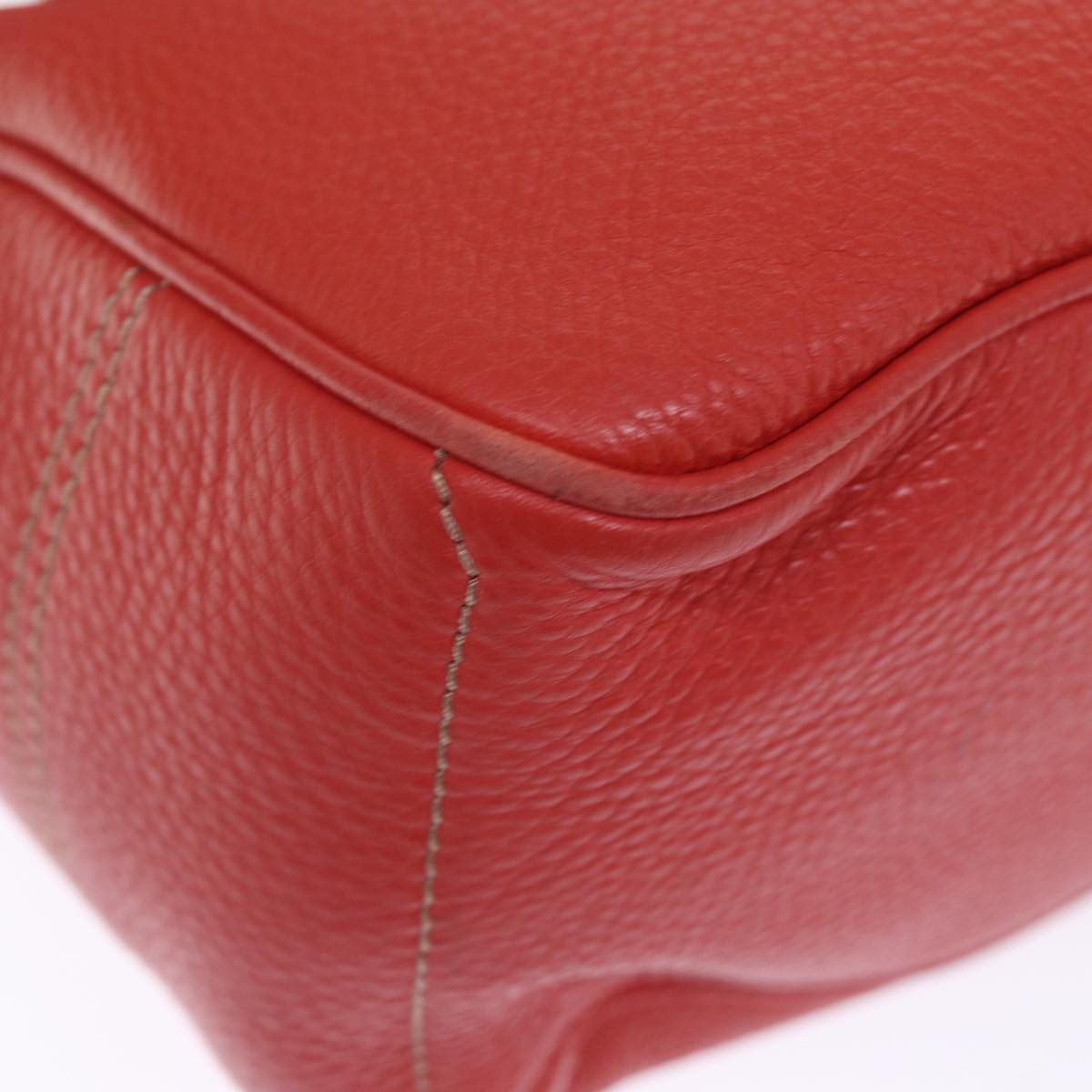 CELINE Hand Bag Leather Red Auth 77382