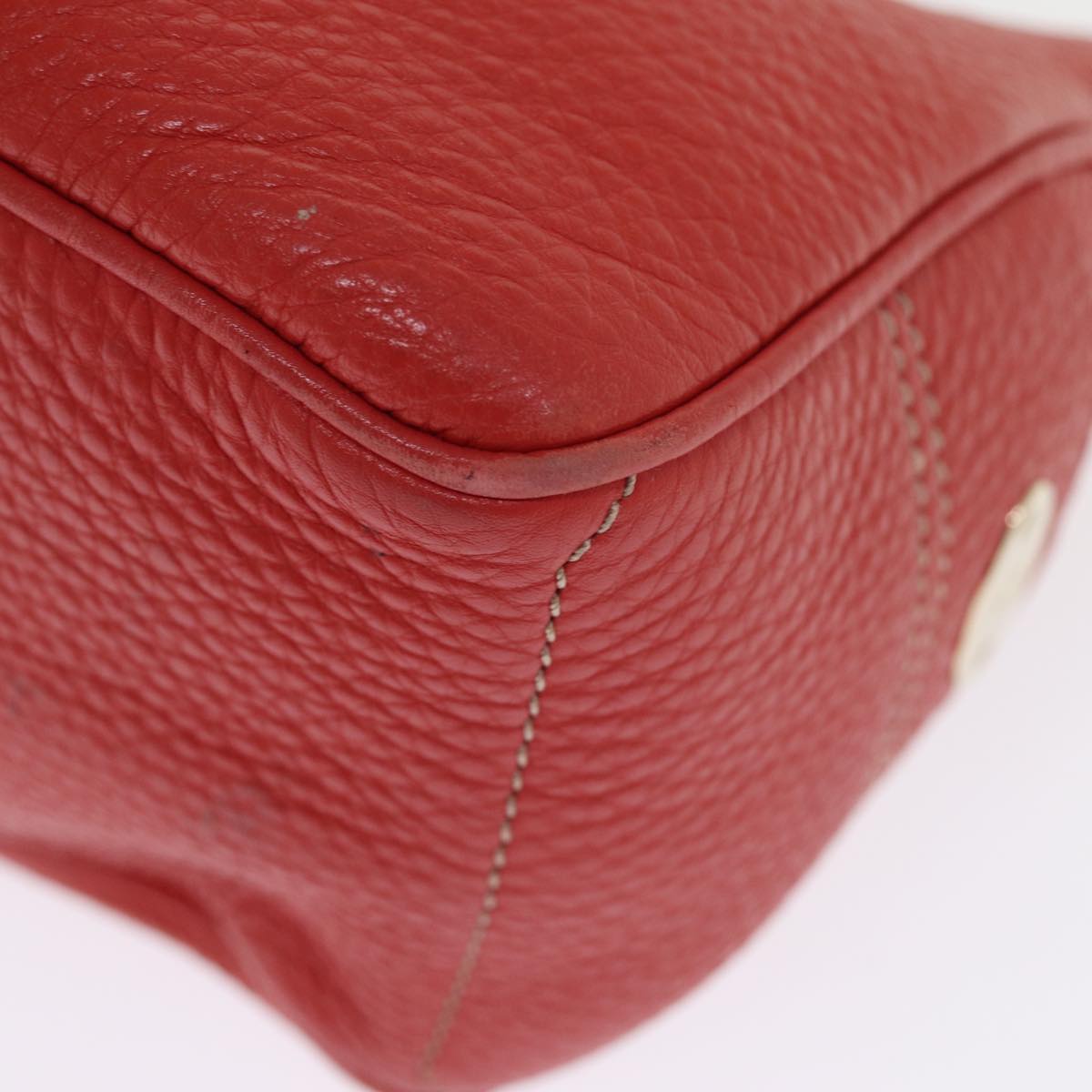 CELINE Hand Bag Leather Red Auth 77382