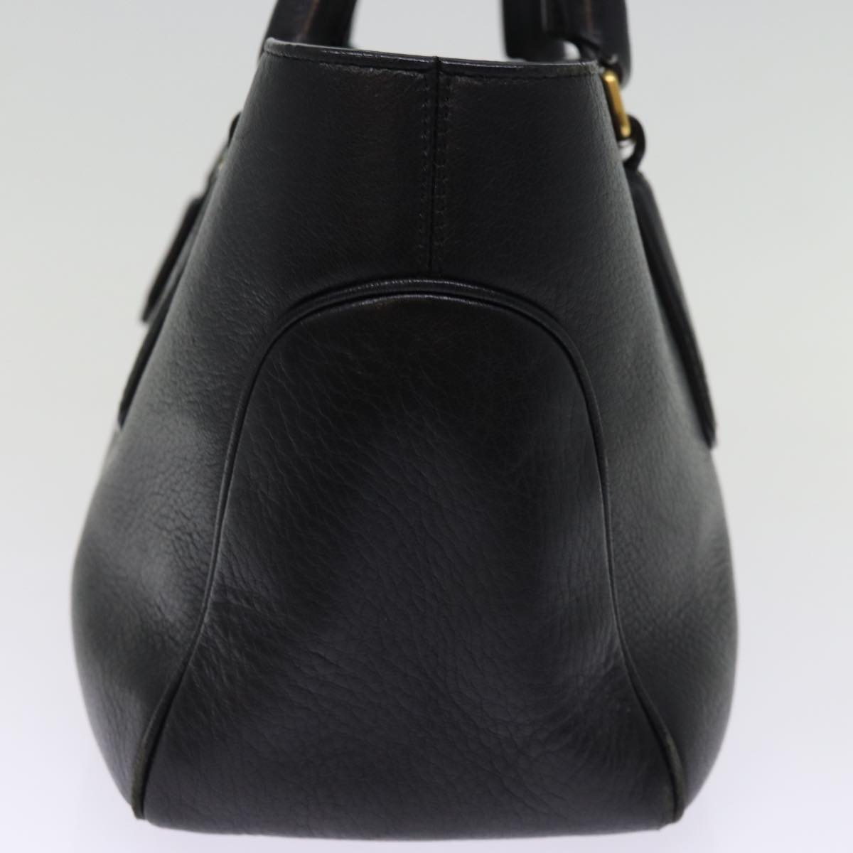 CELINE Hand Bag Leather Black Auth 77383