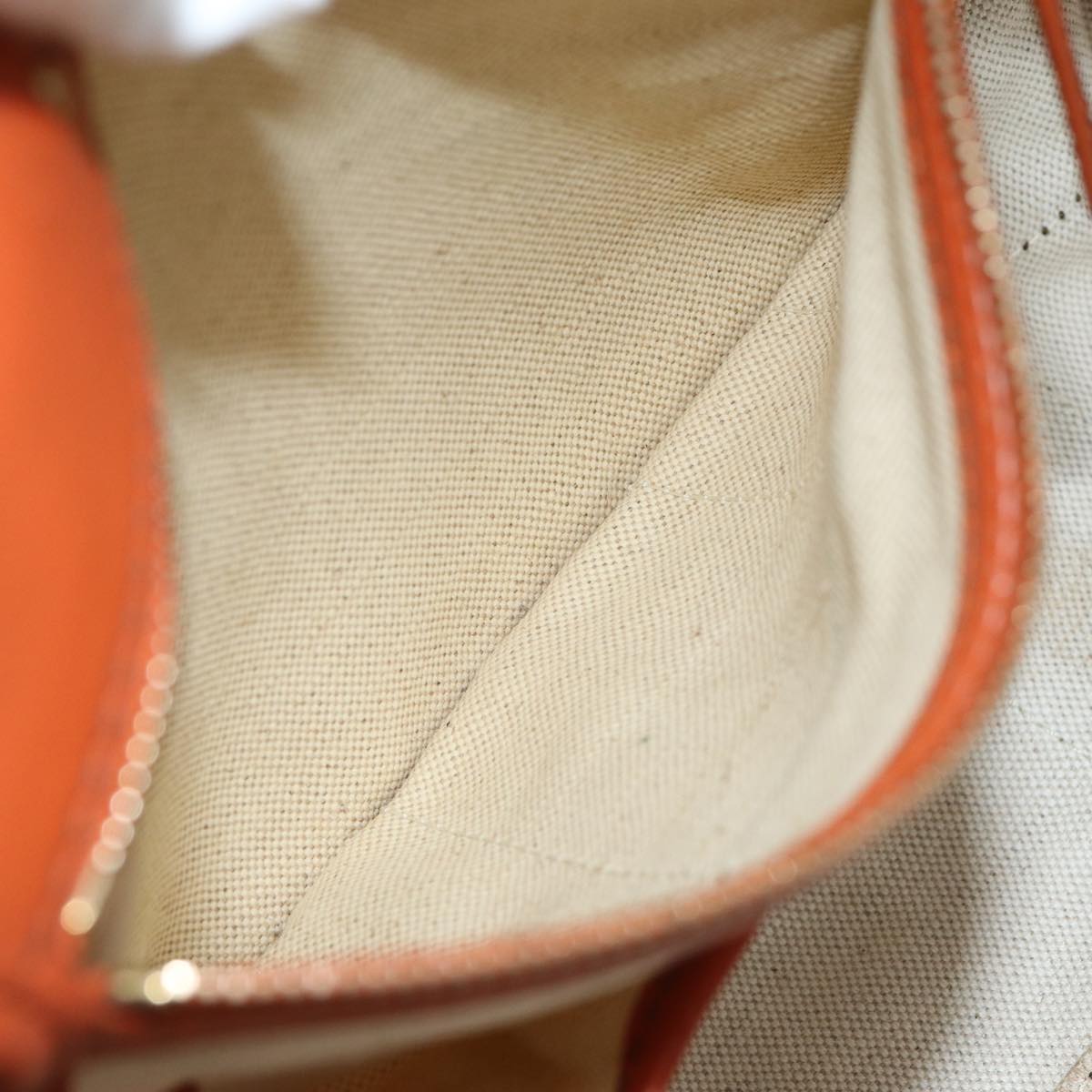 CELINE C Macadam Canvas Hand Bag Orange Auth 77384