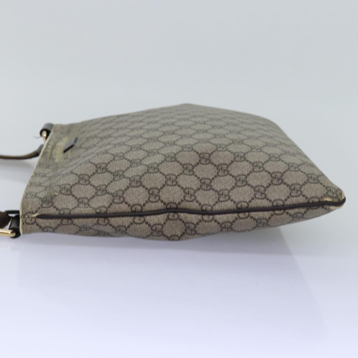 GUCCI GG Supreme Shoulder Bag PVC Leather Beige 201446 Auth 77399