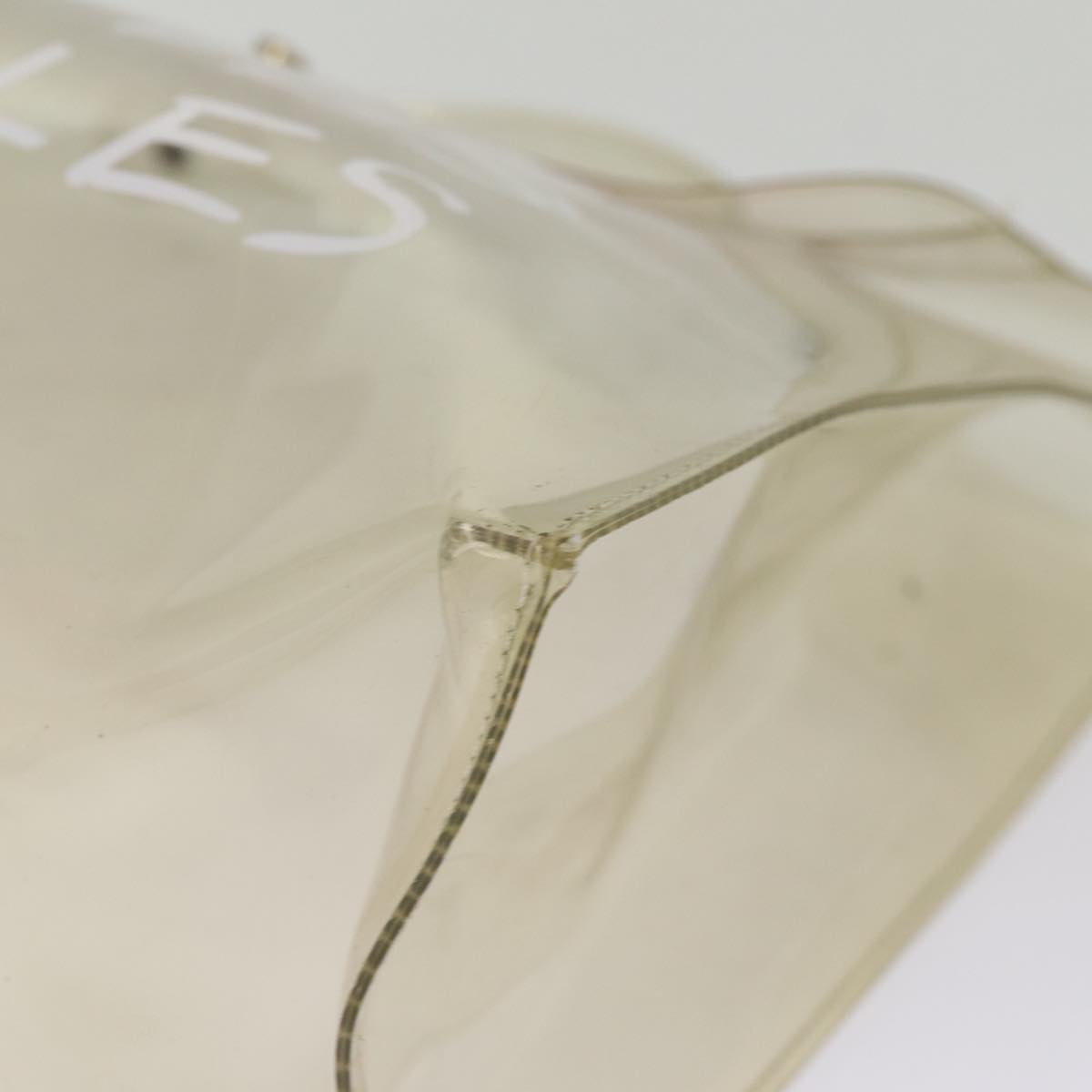 HERMES Vinyl Kelly Hand Bag Vinyl Clear Auth 77430