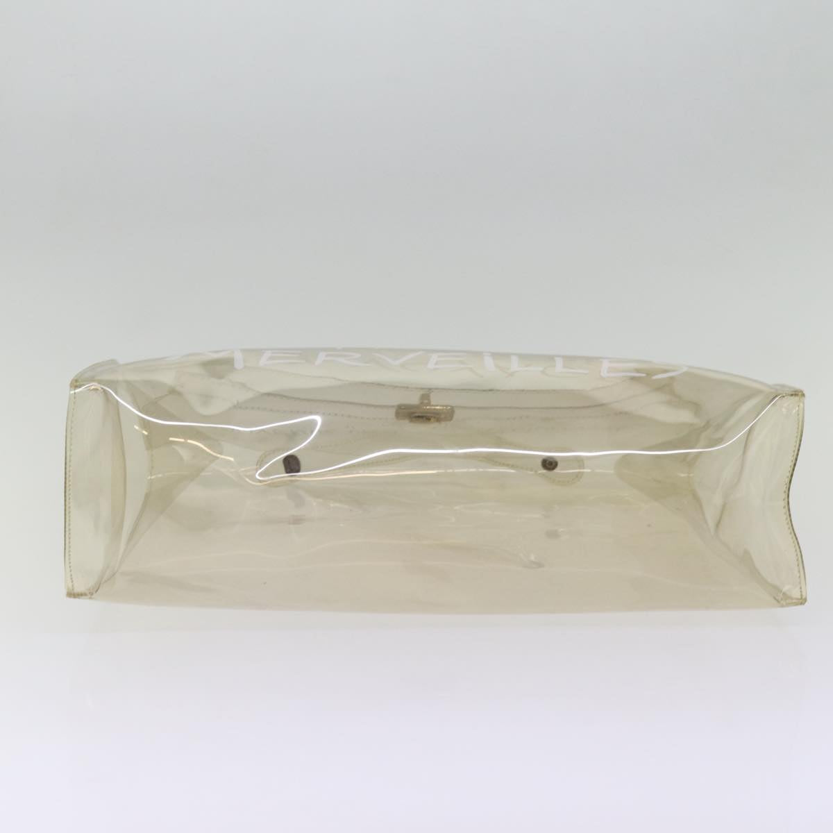 HERMES Vinyl Kelly Hand Bag Vinyl Clear Auth 77430