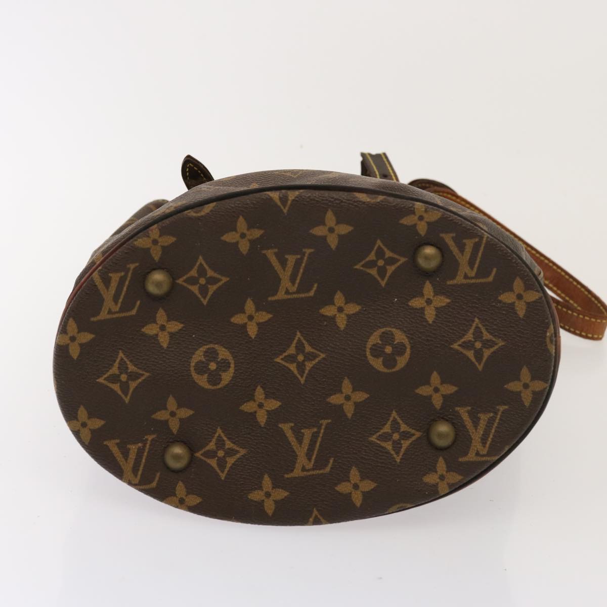 LOUIS VUITTON Monogram Bucket PM Shoulder Bag M42238 LV Auth 77433