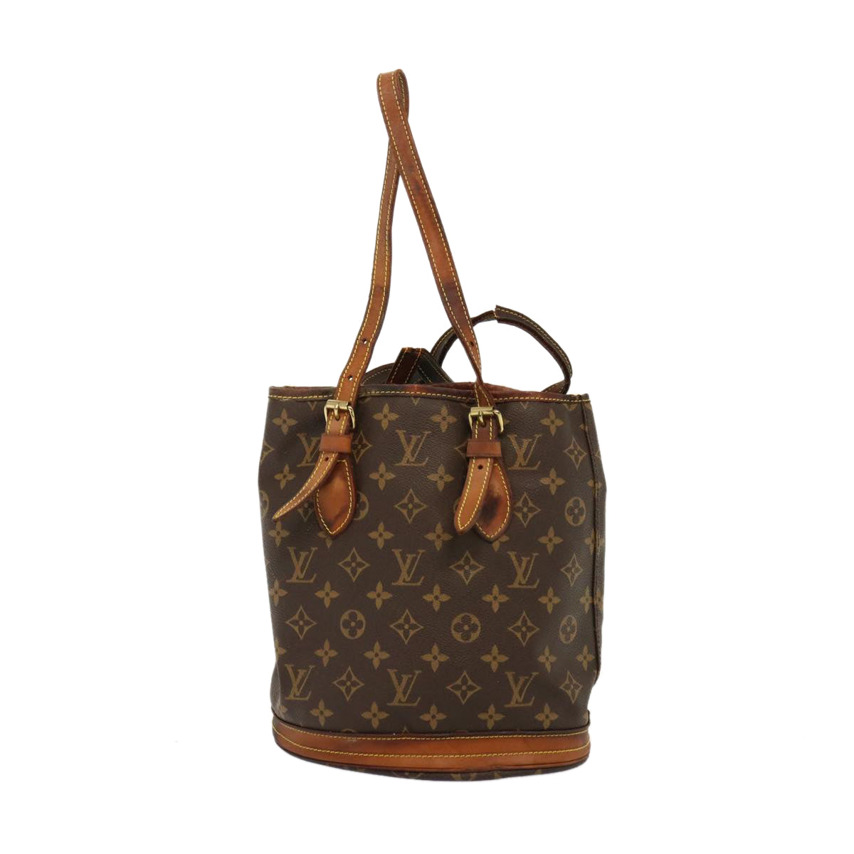 LOUIS VUITTON Monogram Bucket PM Shoulder Bag M42238 LV Auth 77433