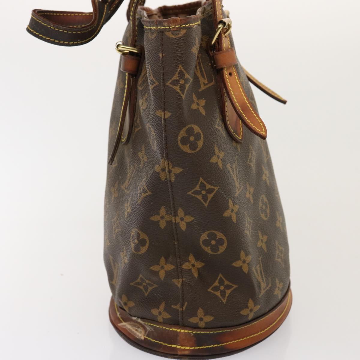 LOUIS VUITTON Monogram Bucket PM Shoulder Bag M42238 LV Auth 77433