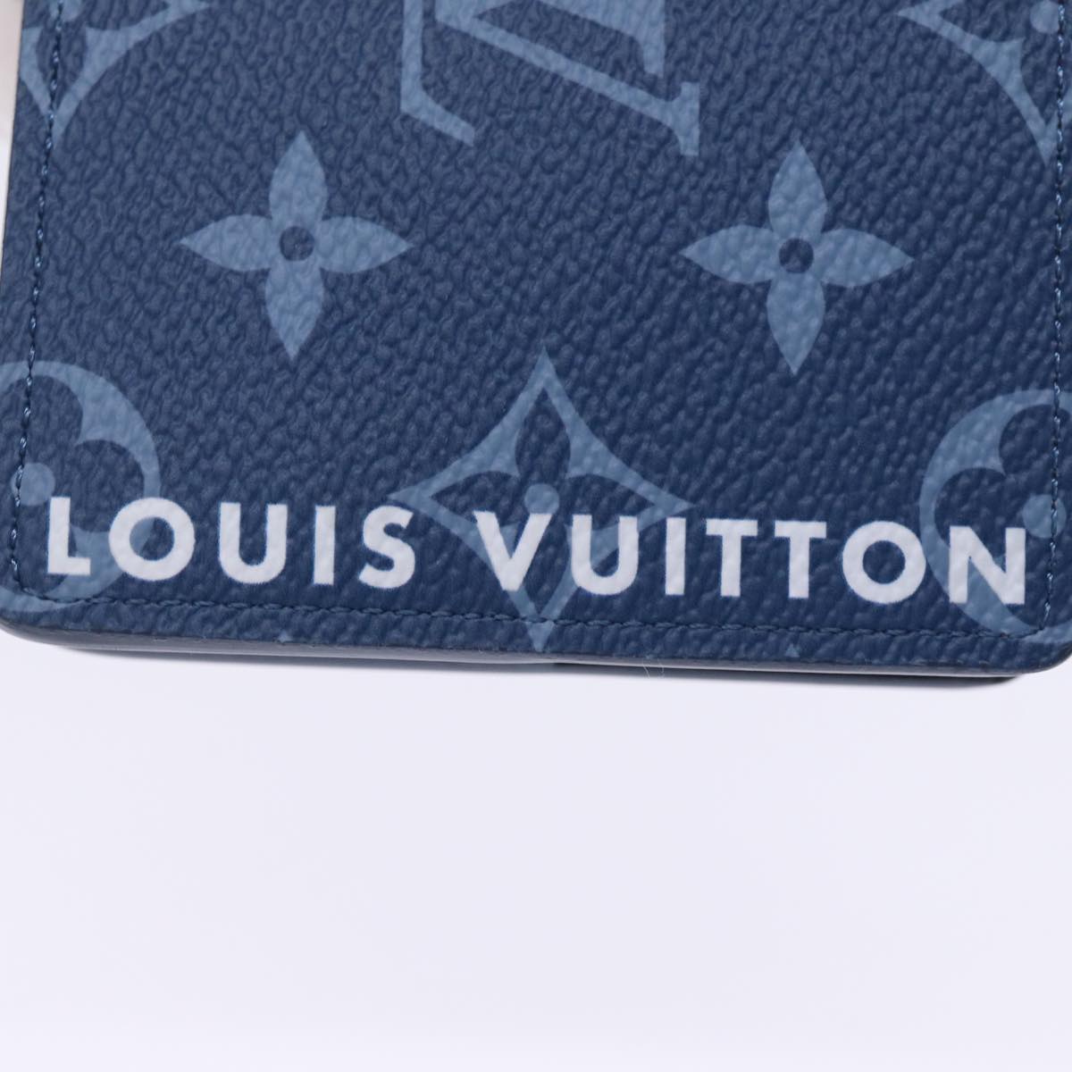 LOUIS VUITTON Monogram Portefeuille Slender Billfold Blue M82798 LV Auth 77435S