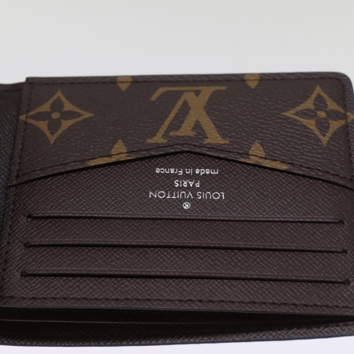 LOUIS VUITTON Monogram Portefeuille Slender Billfold Blue M82798 LV Auth 77435S