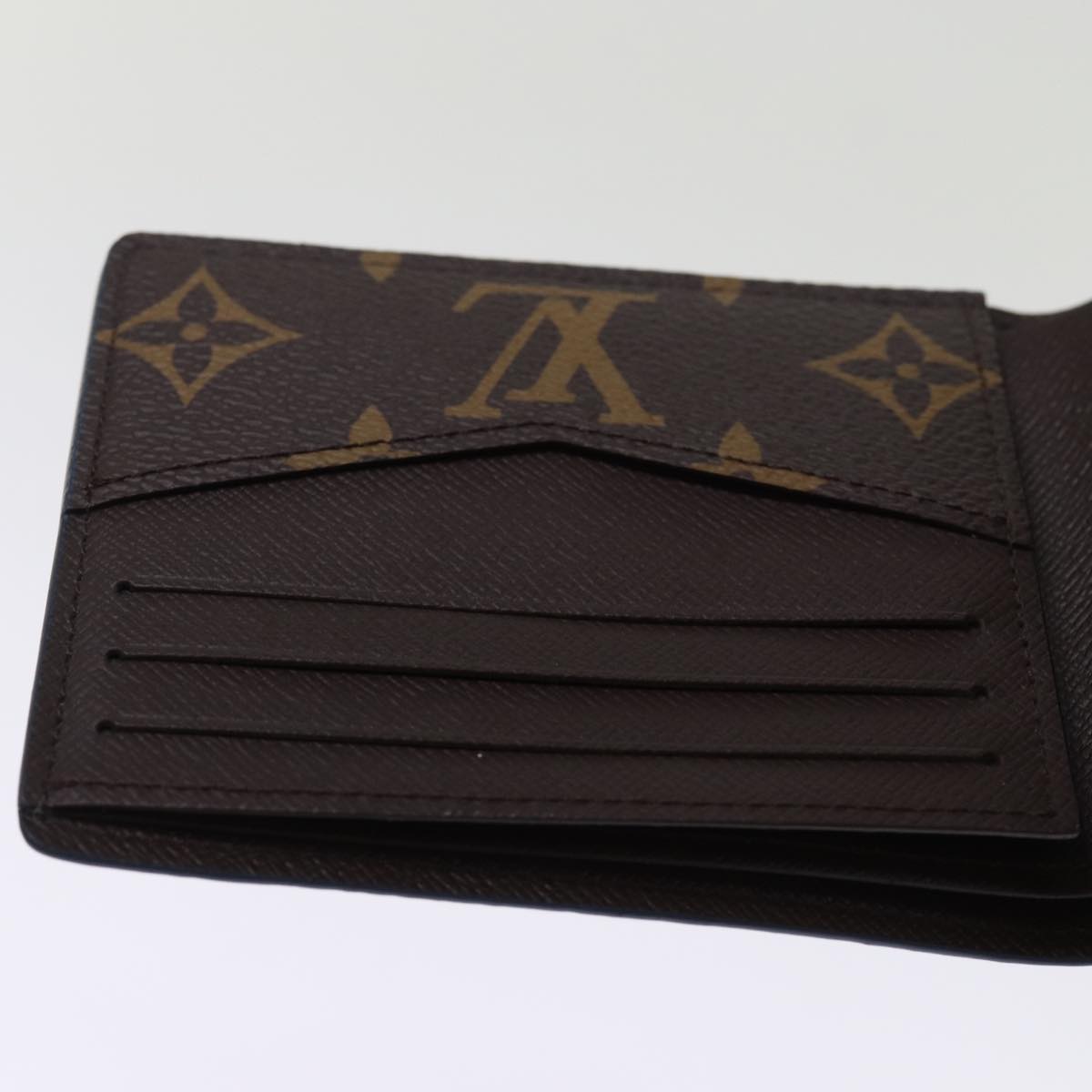 LOUIS VUITTON Monogram Portefeuille Slender Billfold Blue M82798 LV Auth 77435S