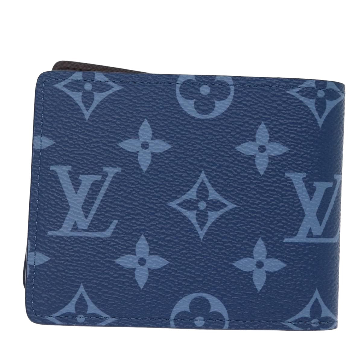 LOUIS VUITTON Monogram Portefeuille Slender Billfold Blue M82798 LV Auth 77435S - 0