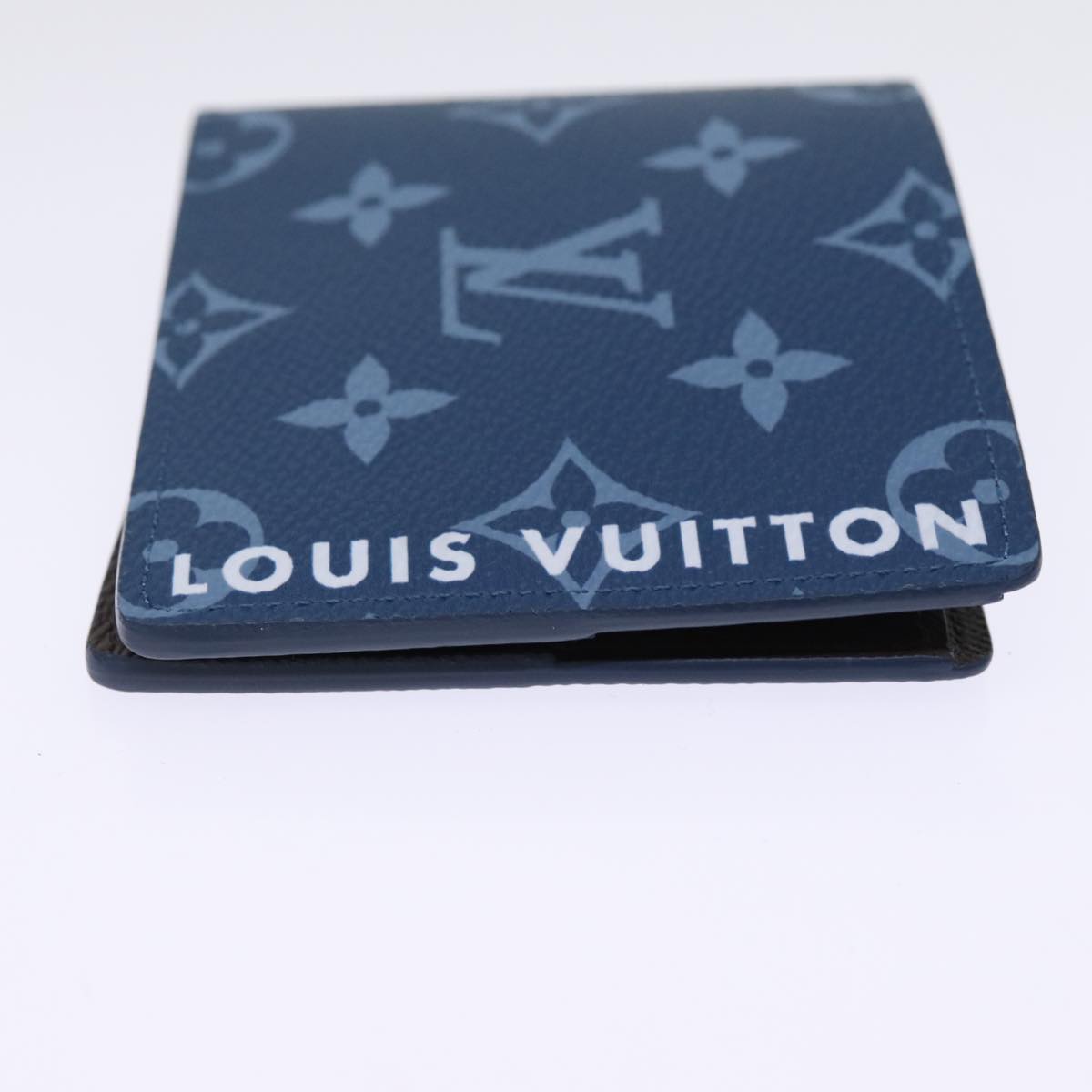 LOUIS VUITTON Monogram Portefeuille Slender Billfold Blue M82798 LV Auth 77435S