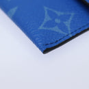 LOUIS VUITTON Monogram Pockets On Strap Card Case Blue M83154 LV Auth 77437SA-14