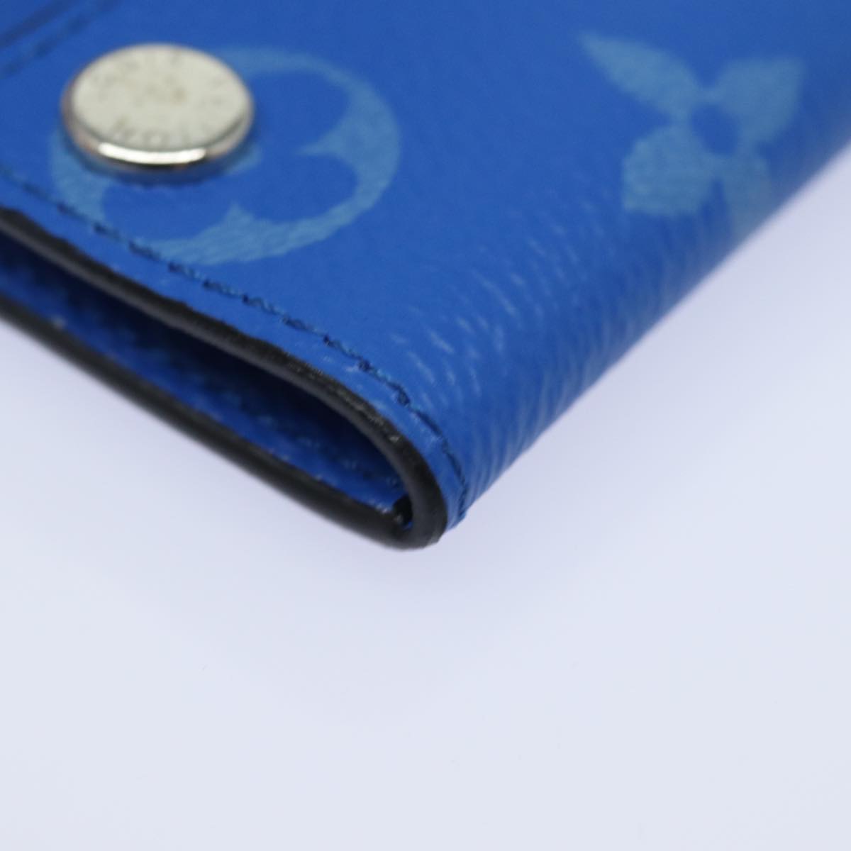 LOUIS VUITTON Monogram Pockets On Strap Card Case Blue M83154 LV Auth 77437SA