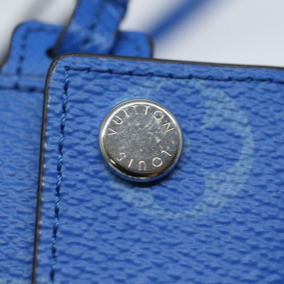 LOUIS VUITTON Monogram Pockets On Strap Card Case Blue M83154 LV Auth 77437SAM