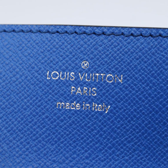 LOUIS VUITTON Monogram Pockets On Strap Card Case Blue M83154 LV Auth 77437SAM