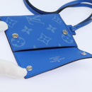 LOUIS VUITTON Monogram Pockets On Strap Card Case Blue M83154 LV Auth 77437SA-10