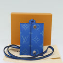 LOUIS VUITTON Monogram Pockets On Strap Card Case Blue M83154 LV Auth 77437SA-12