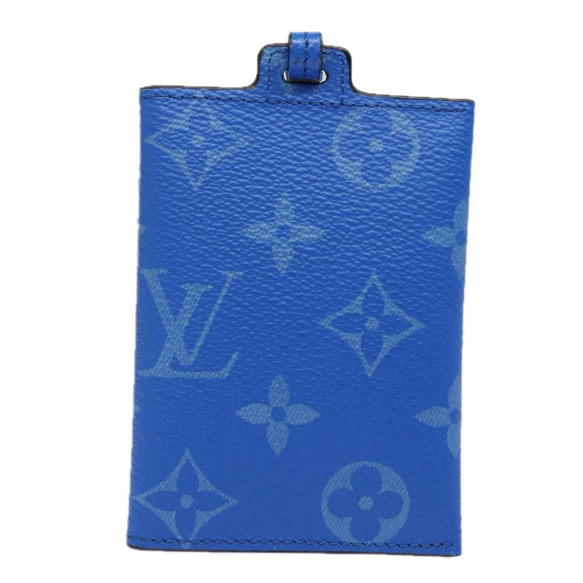 LOUIS VUITTON Monogram Pockets On Strap Card Case Blue M83154 LV Auth 77437SA - 0