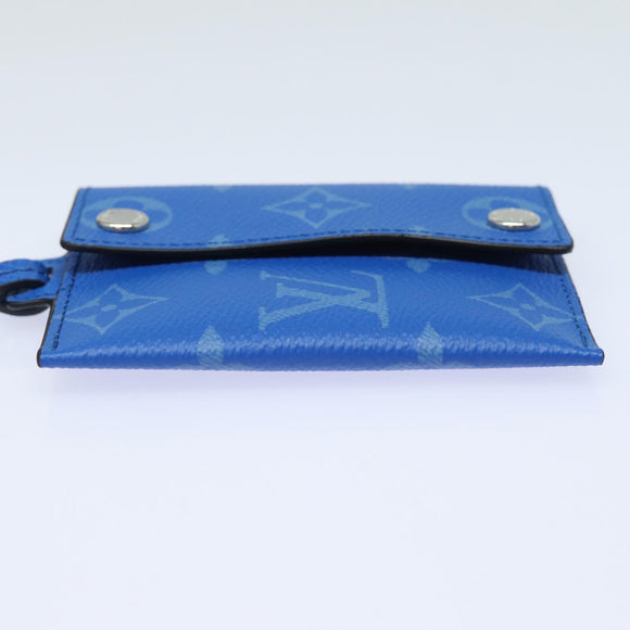 LOUIS VUITTON Monogram Pockets On Strap Card Case Blue M83154 LV Auth 77437SAM