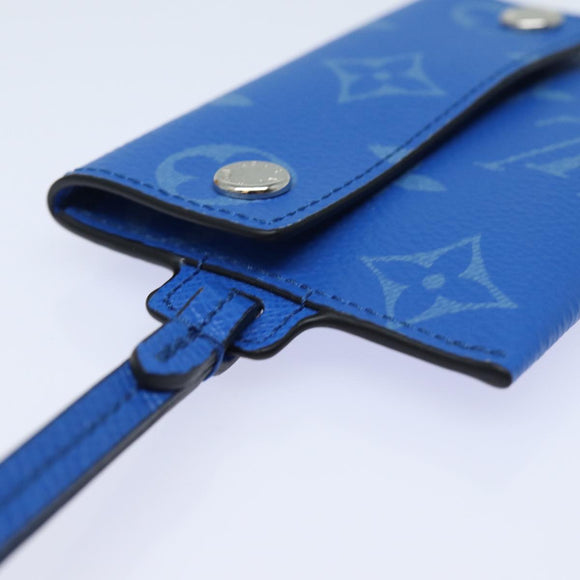 LOUIS VUITTON Monogram Pockets On Strap Card Case Blue M83154 LV Auth 77437SAM