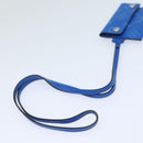 LOUIS VUITTON Monogram Pockets On Strap Card Case Blue M83154 LV Auth 77437SA-7