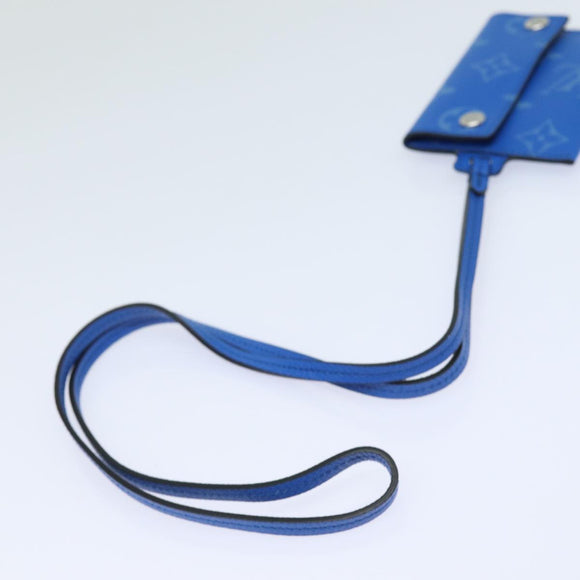 LOUIS VUITTON Monogram Pockets On Strap Card Case Blue M83154 LV Auth 77437SAM