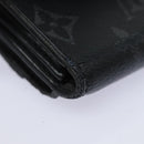 LOUIS VUITTON Monogram Eclipse Discovery Compact Wallet M67630 LV Auth 77441-15