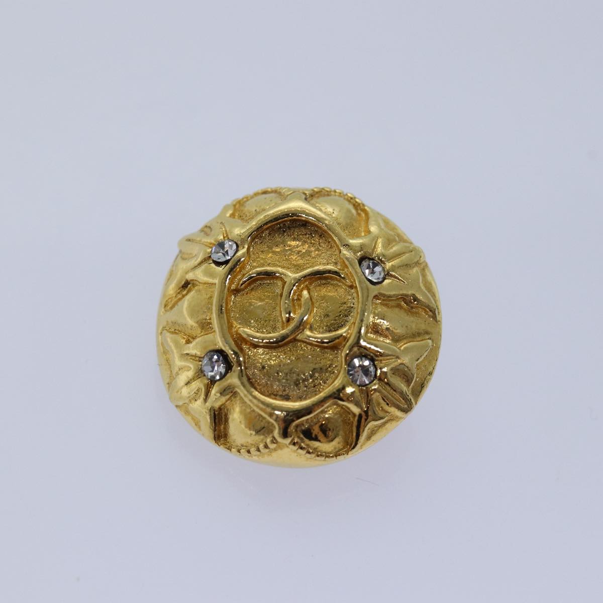 CHANEL Earring Gold CC Auth 77445