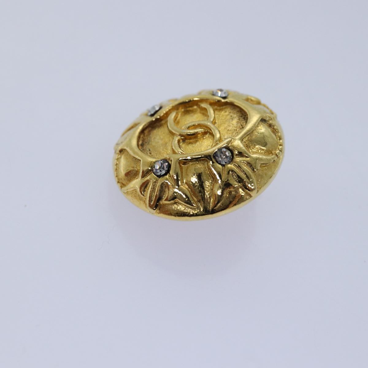 CHANEL Earring Gold CC Auth 77445