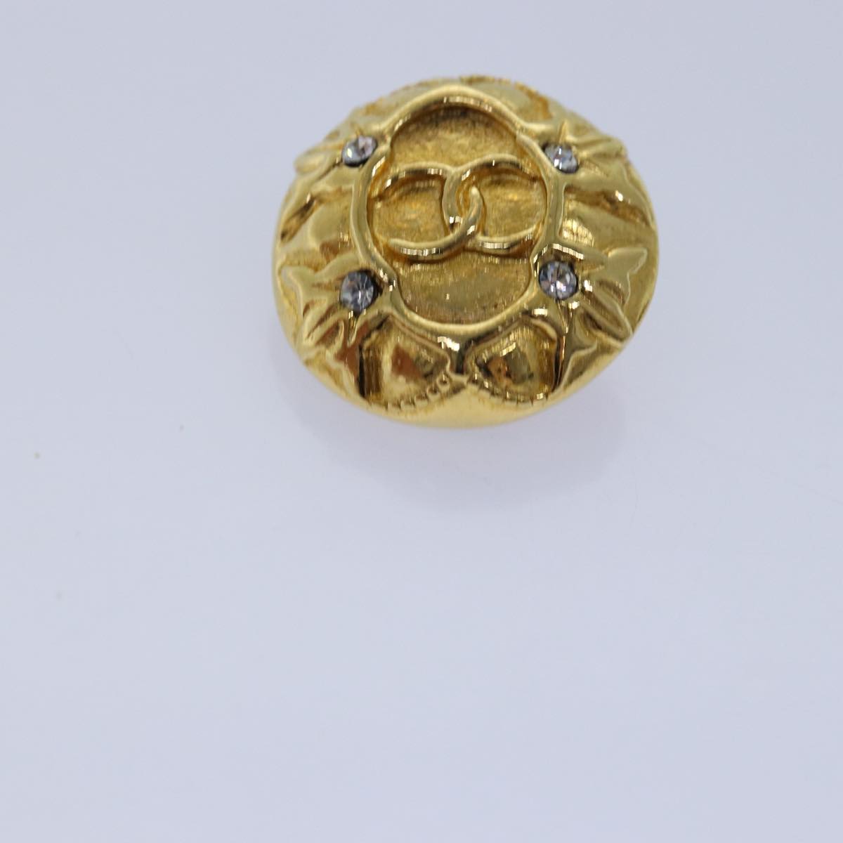 CHANEL Earring Gold CC Auth 77445