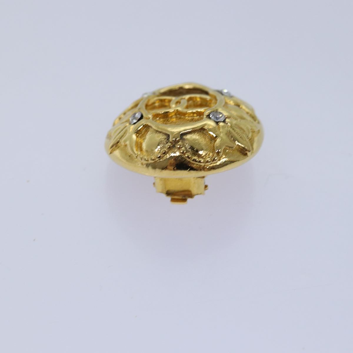 CHANEL Earring Gold CC Auth 77445