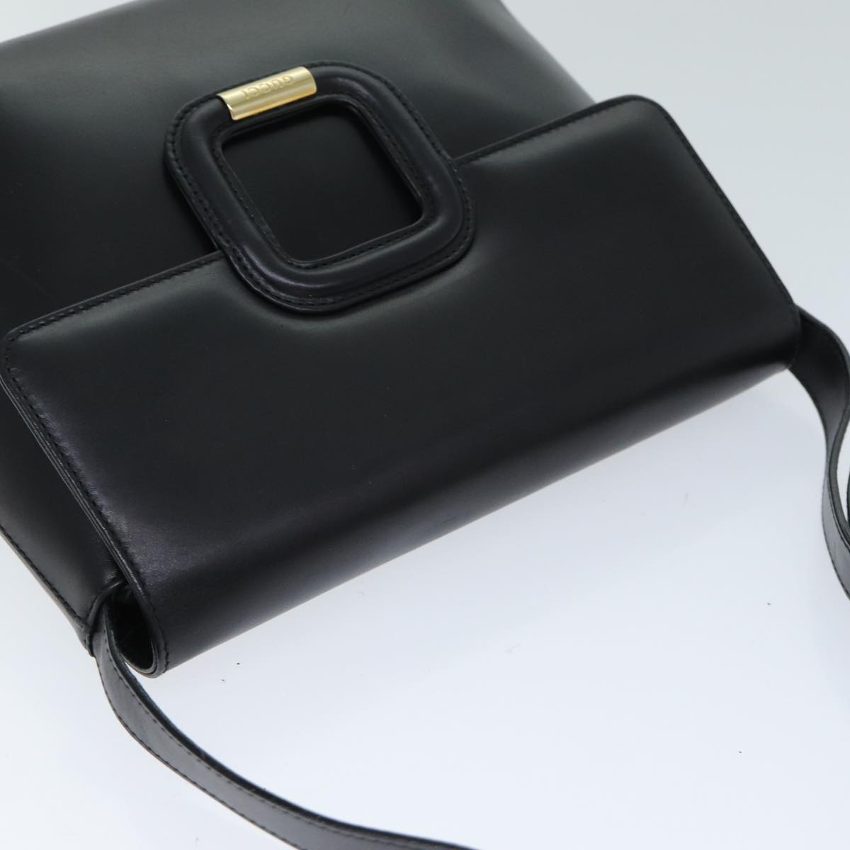 GUCCI Shoulder Bag Leather Black 001 1998 1785 Auth 77457